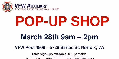 Pop-Up Shop at VFW Post 4809