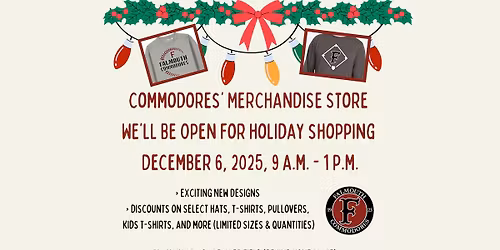 Falmouth Commodores Merchandise Shack will be open on December 6 for holiday shopping