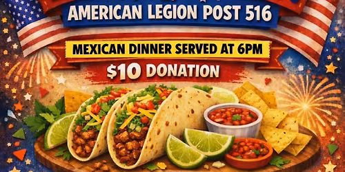 TACO TUESDAY 6pm\/MERCHANDISE BINGO 7pm