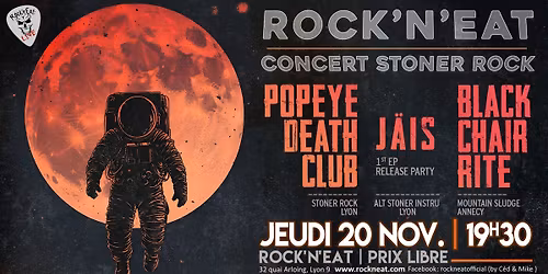 Soir\u00e9e Stoner : BLACK CHAIR RITE + J\u00c4IS + POPEYE DEATH CLUB