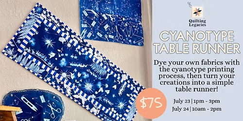 💙Cyanotype Table Runner🩵