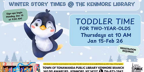 Kenmore Winter Story Time: Toddler Time for two year olds