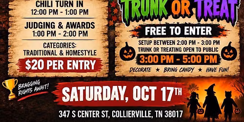 Trunk or Treat \/ Chili Cook-off