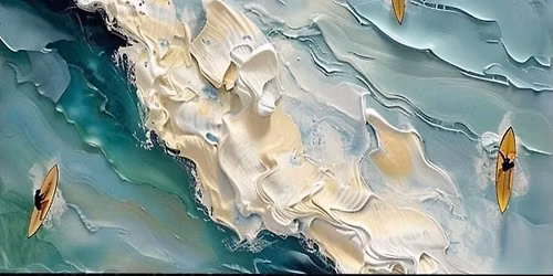 STEP-BY-STEP KIDS LARGE PALETTE KNIFE WAVE CHASER PAINTING