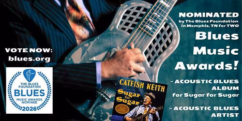 Catfish Keith in Concert at The James Theater, Sat. Aug. 8, 2026, 7:30pm, Iowa City, Iowa