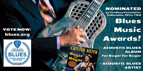 Catfish Keith in Concert at The James Theater, Sat. Aug. 8, 2026, 7:30pm, Iowa City, Iowa