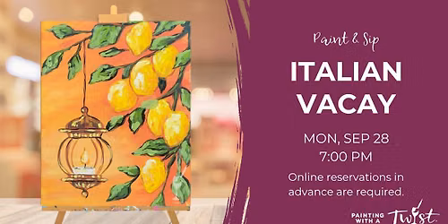 Paint & Sip Painting the World - Italian Vacay