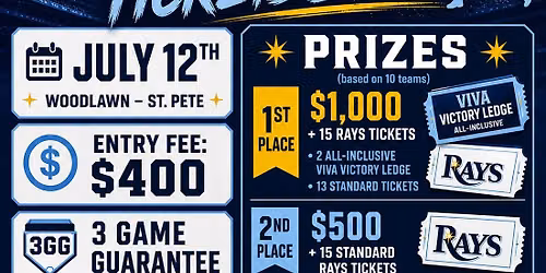 7\/12 - DOUBLE POINTS - Coed Rays Ticket Event - Woodlawn