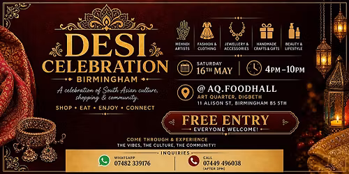 Desi Celebration \u2013 South Asian Lifestyle Market (Free Entry)