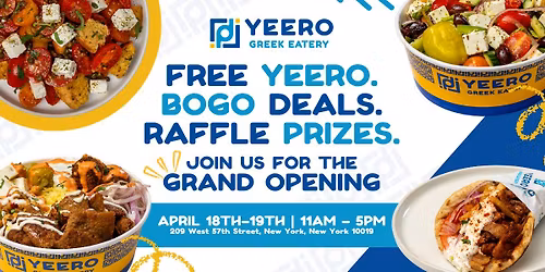 FREE YEERO! Yeero Greek Eatery Grand Opening Weekend
