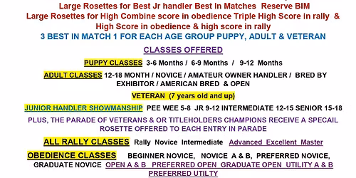 RCKC SPRING ALL BREED AKC MATCH  CONFORMATION JR HANDLING OBEDIENCE RALLY  PARADE  VETERANS CH TITLE