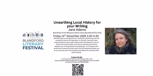 Unearthing Local History for your Writing with Jane Adams