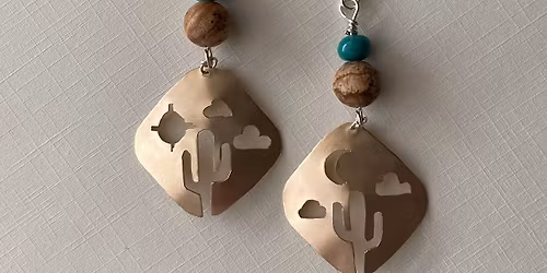 Brass Desert Landscape Earrings (Hurricane)
