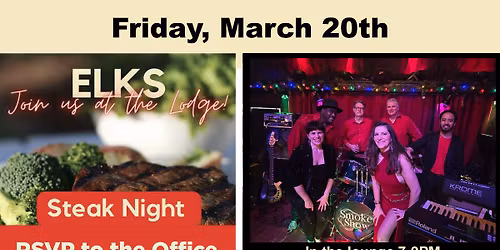 Officer Steak Night, Live Music by Smoke Show