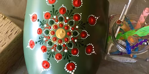 Mandala Flower Pot Painting with Mandalove by Nelly