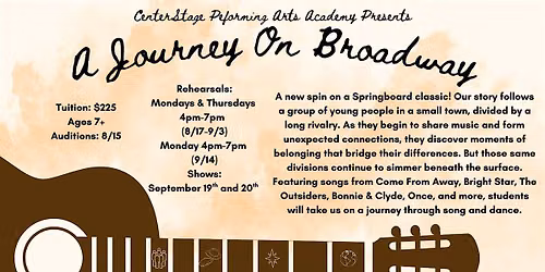 SATURDAY, SEPTEMBER, 19TH 2:00 PM - JOURNEY ON BROADWAY