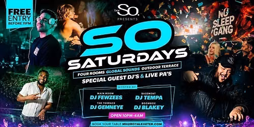 WE ARE SO SATURDAYS  @ Bar So Bournemouth 10.10.26