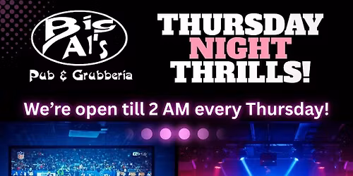 THURSDAY NFL ACTION LIVE & DJ SPINNING MUSIC BAND @BIG AI PUB