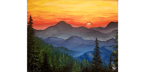 Sunset in the Blue Ridge Mountains - Paint and Sip in San Antonio | Classpop!\u2122