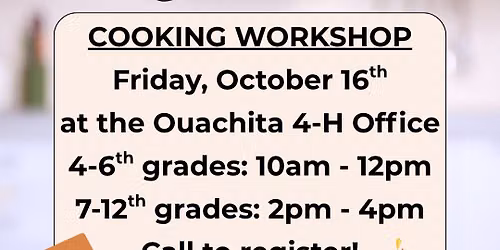 Fall break cooking workshops