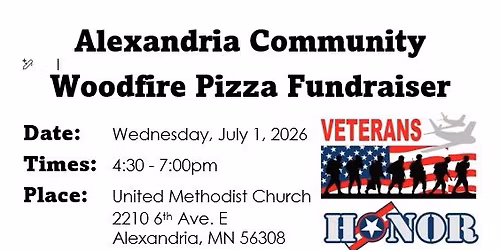 Alexandria MN Community Woodfire Pizza Fundraiser