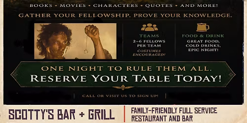 Tuesday Night Trivia  * Lord Of The Rings