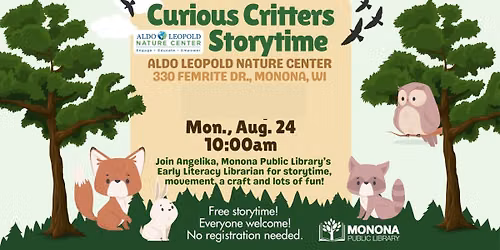 Curious Critters Storytime at Aldo Leopold Nature Center!