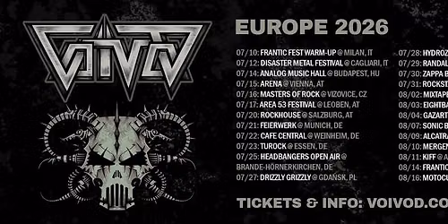 VOIVOD (can) + POISON RUIN (usa) + PRYNE (aut) I Arena Wien