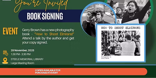 Local Author Book Signing - PHOTOGRAPHY - Gerry Brown "How to Shoot Elmirans"