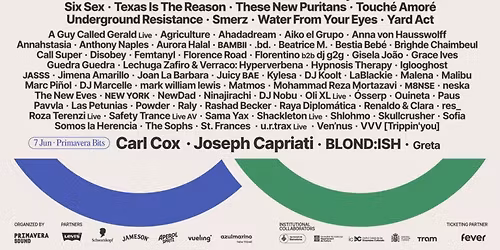 Primavera Bits 2026 - Carl Cox, Joseph Capriati and more Tickets