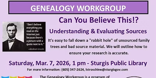 Genealogy Workgroup - Understanding and Evaluating Sources