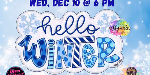 Sip & Paint - Hello Winter Door Hanger