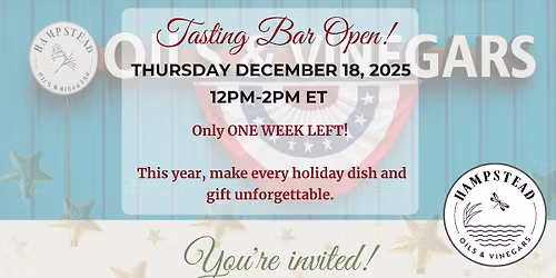 Free Oil and Vinegar Tasting!