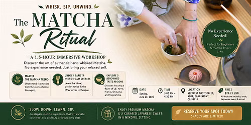The Matcha Ritual: Hand-Whisked Matcha Workshop & Tasting