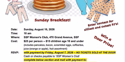 GFWC SSFWC's Pancakes & Pajamas Fundraiser