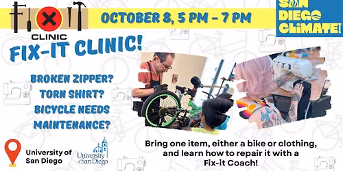 SD Fixit Clinic: Textile & Bike Repair at San Diego Climate Week