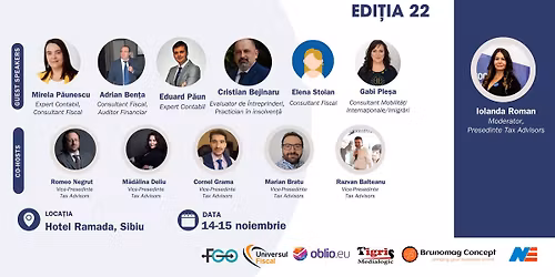 SEMINAR TAX ADVISORS | Edi\u021bia 22 \ud83d\udccd Hilton Sibiu