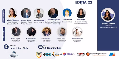 SEMINAR TAX ADVISORS | Edi\u021bia 22 \ud83d\udccd Hilton Sibiu