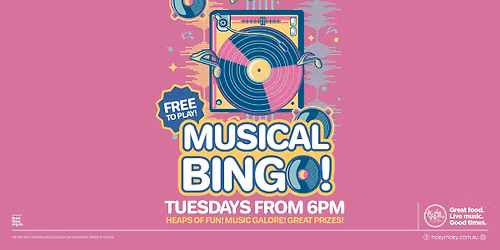 Musical Bingo every Tuesday at the Hoey Moey!