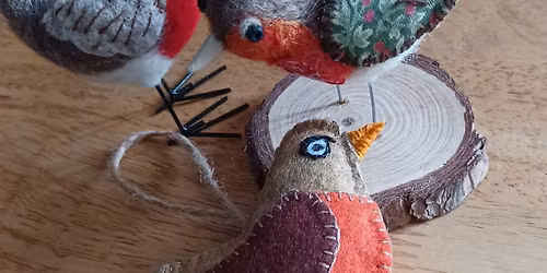 Needlefelted Christmas Robins, at RSPB Frampton
