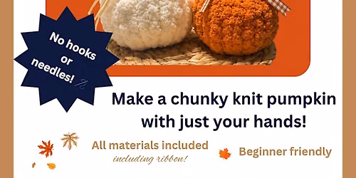 Hand Knit Stuffed Pumpkin Workshop!