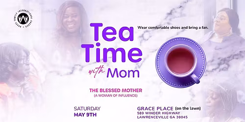 Tea Time with Mom on the Lawn