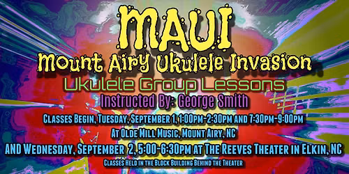 MAUI 52 Ukulele Group Classes Begin September 1 and 2