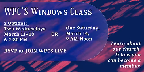 WPC New Member Class - 2 WEDNESDAYS