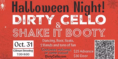 Wild Halloween fun at Gilman Brewery with Dirty Cello and Shake it Booty