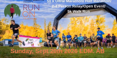 RUN ON 2026- 50 K ULTRA \/Trail Marathon\/ Half Marathon\/ Relay\/  5 K FUN Walk Run