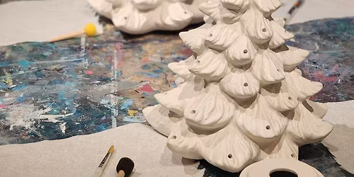 vintage christmas tree painting at epigram brew co.