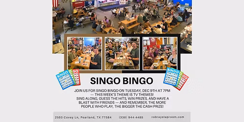SINGO BINGO - TV THEME NIGHT!
