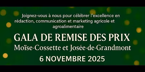 GALA DE REMISE DES PRIX Mo\u00efse-Cossette et Jos\u00e9e-de-Grandmont