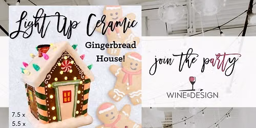 Light Up Ceramic Gingerbread House | Wine & Design